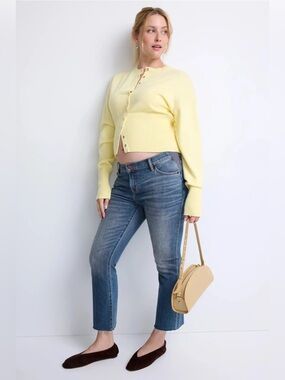 *Flawed RTR Hatch Crop Maternity Jean (0498)